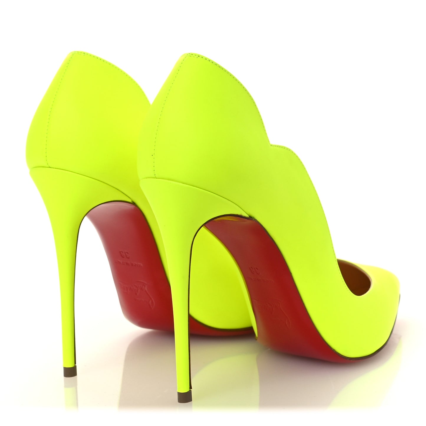Calfskin Hot Chick 100 Pumps 38 Fluo Yellow