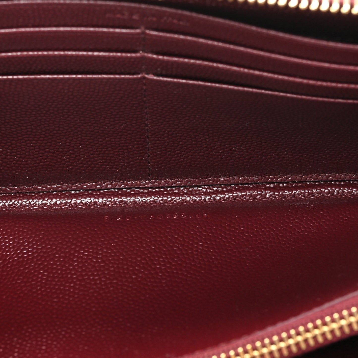 Grain de Poudre Textured Matelasse Chevron Monogram Zip Around Wallet Rouge Legion