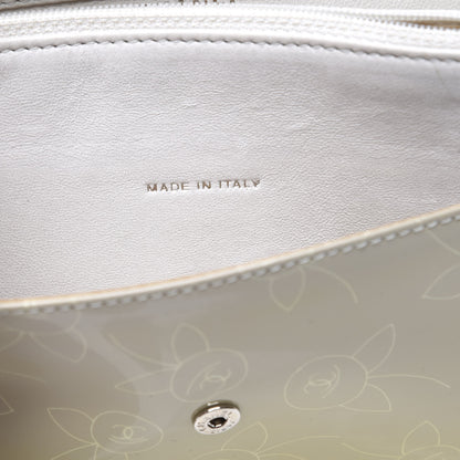 Chanel Patent Camellia Print Wallet On Chain WOC Gris Clair 8 of 11