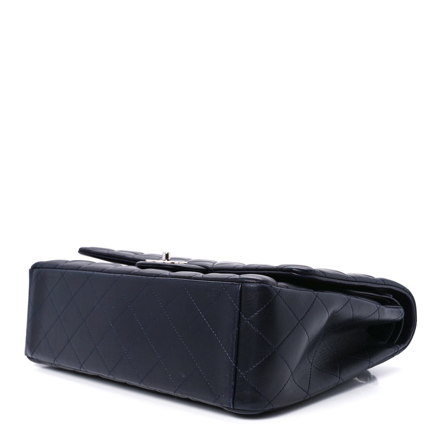 Chanel Lambskin Quilted Maxi Double Flap Dark Blue 10 of 13
