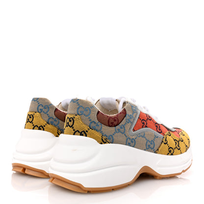 Gucci Monogram Multicolor Demetra Womens Rhyton Sneakers 39 Yellow Blue Great White Tabasco 5 of 9