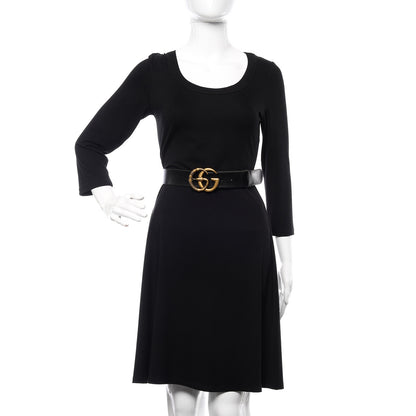 Gucci Faded Calfskin Snake Double G 40mm Belt 85 34 Black 2 of 6