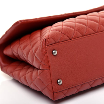 Chanel Caviar Quilted Medium Coco Handle Flap Dark Red 6 of 11