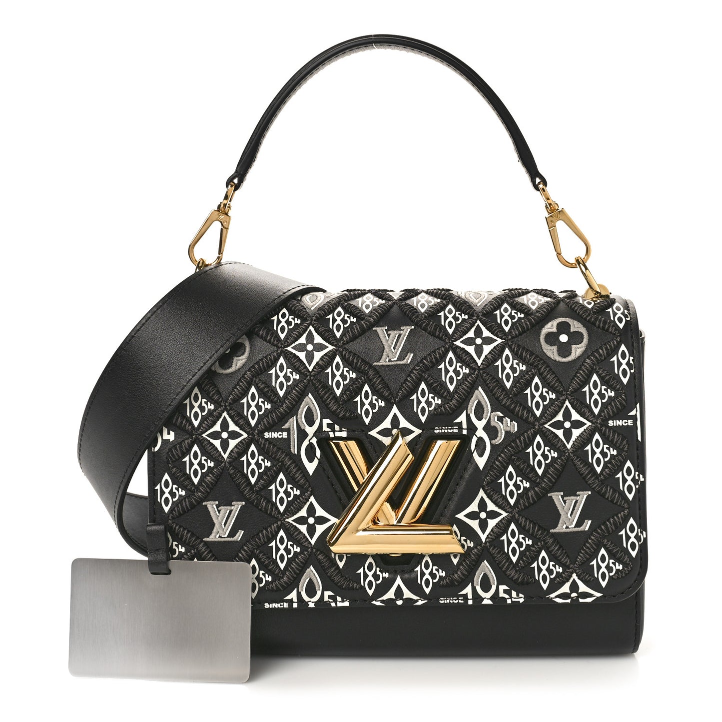 Calfskin Since 1854 Embroidered Twist MM Black