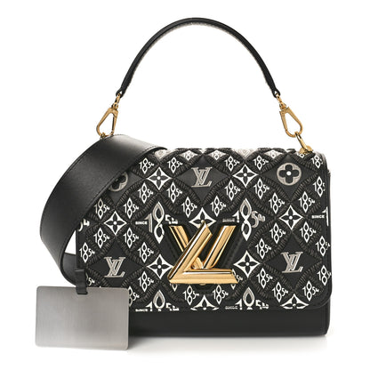 Louis Vuitton Calfskin Since 1854 Embroidered Twist MM Black 1 of 10