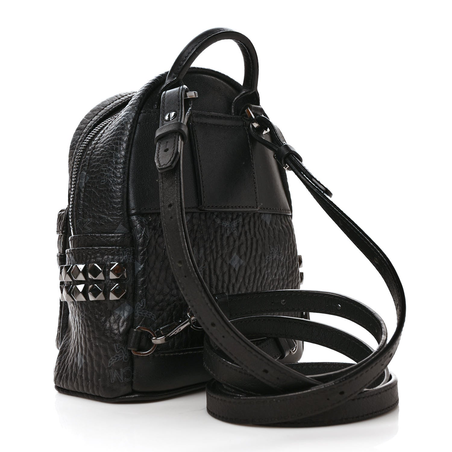 MCM Visetos Side Stud X-Mini Stark Bebe Boo Backpack Black 3 of 9