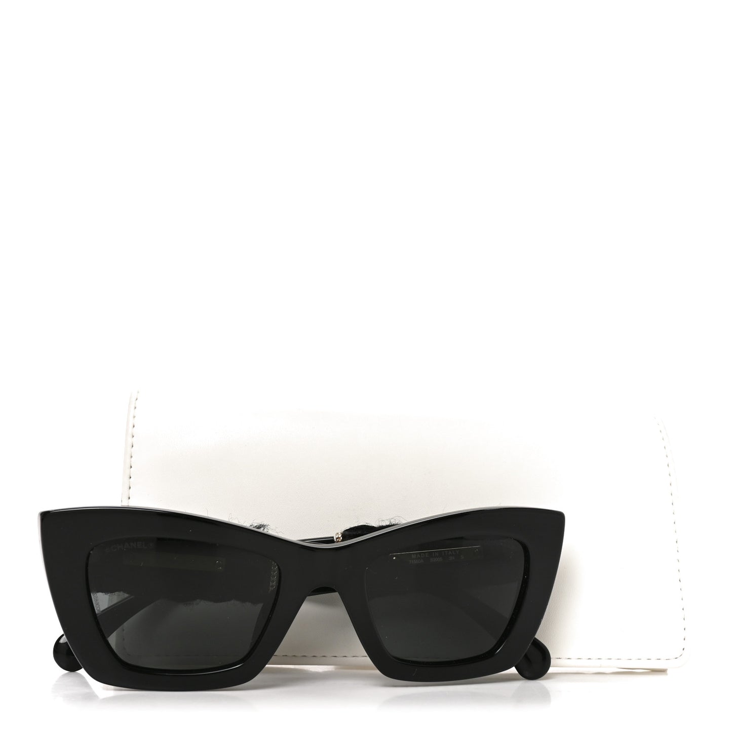 Acetate Tweed CC Cat Eye Sunglasses 71550A Black