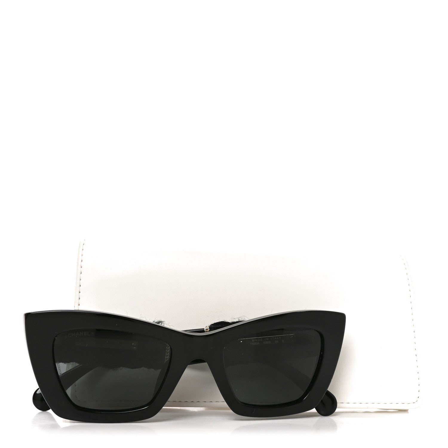 Chanel Acetate Tweed CC Cat Eye Sunglasses 71550A Black 7 of 7