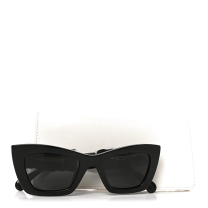 Chanel Acetate Tweed CC Cat Eye Sunglasses 71550A Black 7 of 7