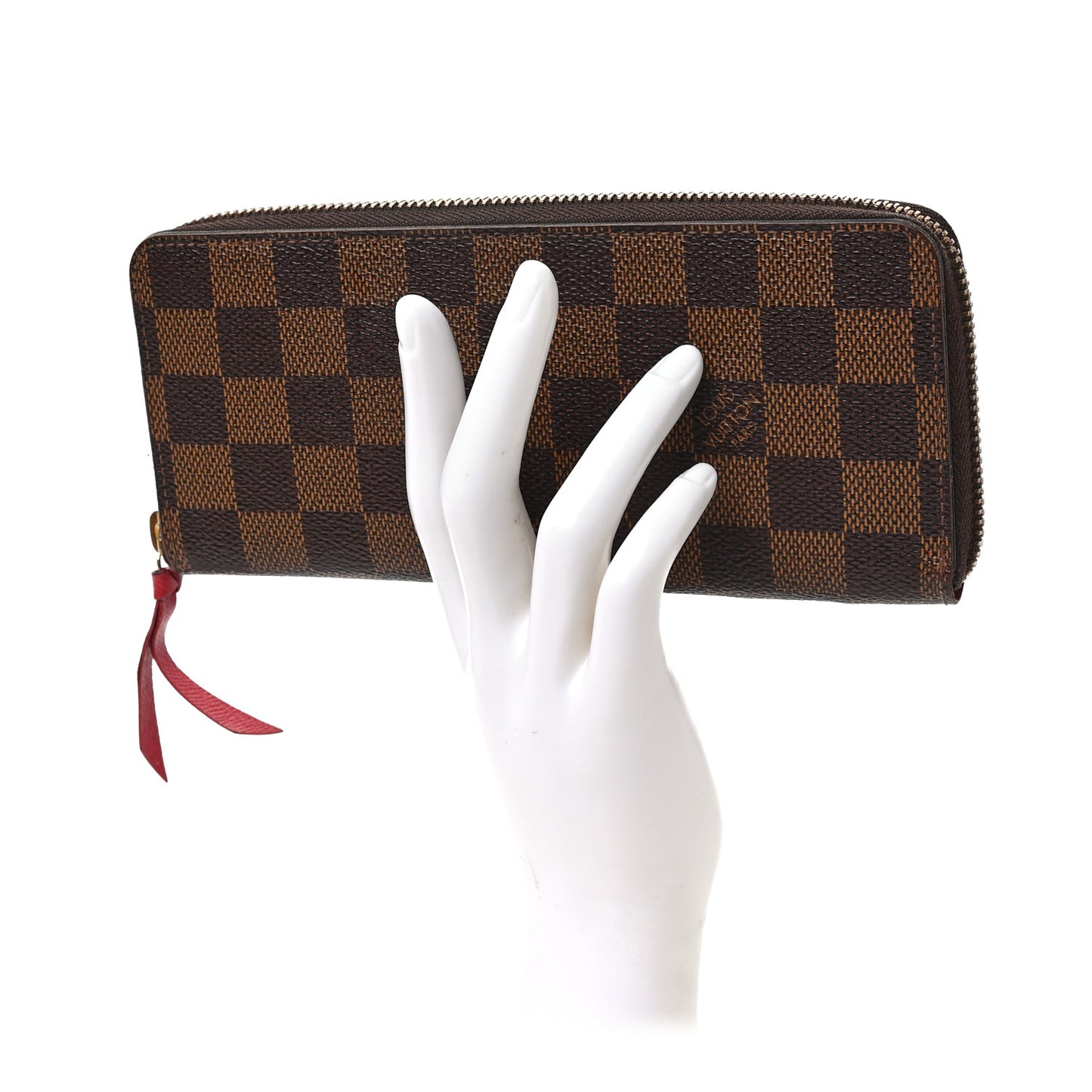 Damier Ebene Clemence Wallet Cherry