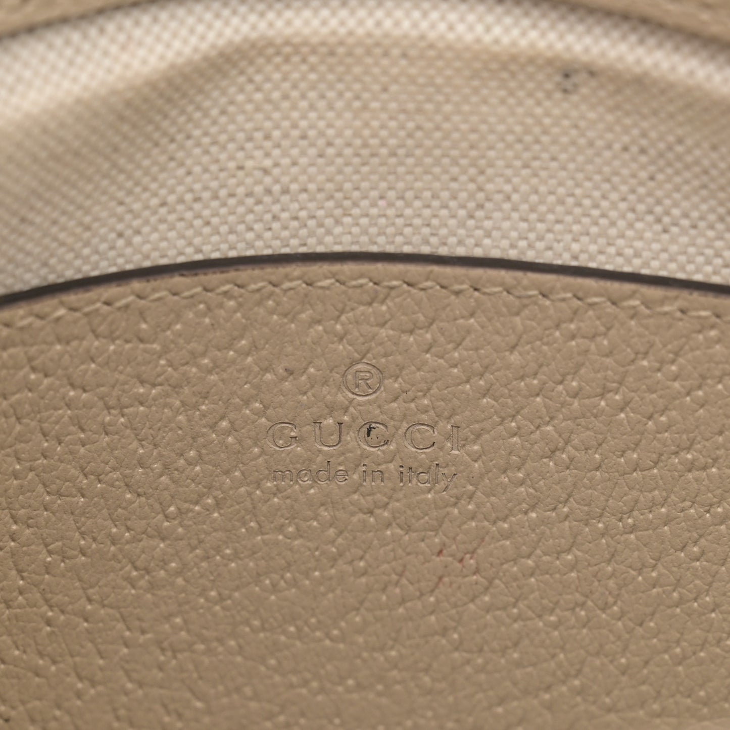 GG Supreme Monogram Textured Dollar Calfskin Web Mini Horsebit 1955 Shoulder Bag Beige Mystic White Oatmeal