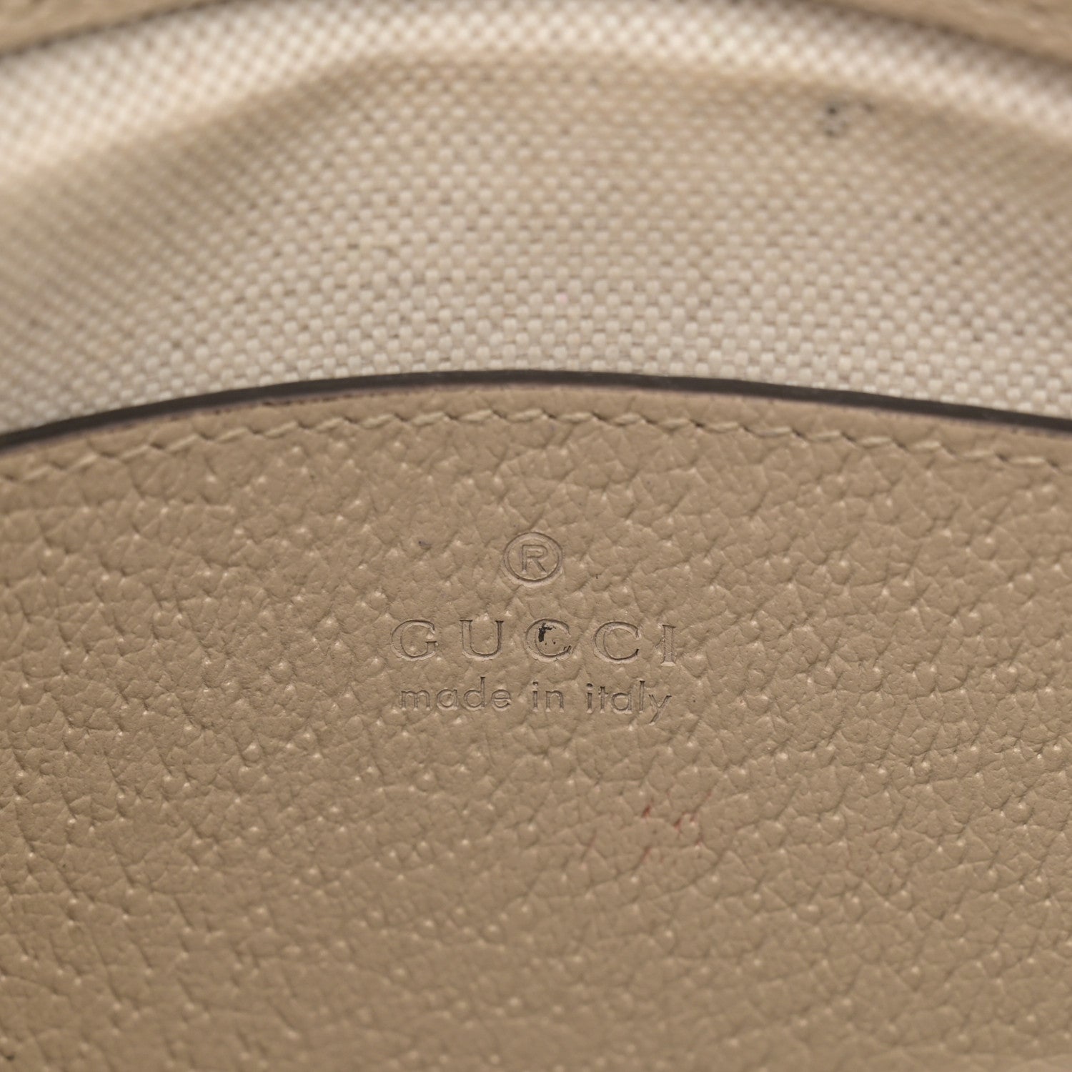 Gucci GG Supreme Monogram Textured Dollar Calfskin Web Mini Horsebit 1955 Shoulder Bag Beige Mystic White Oatmeal 5 of 19