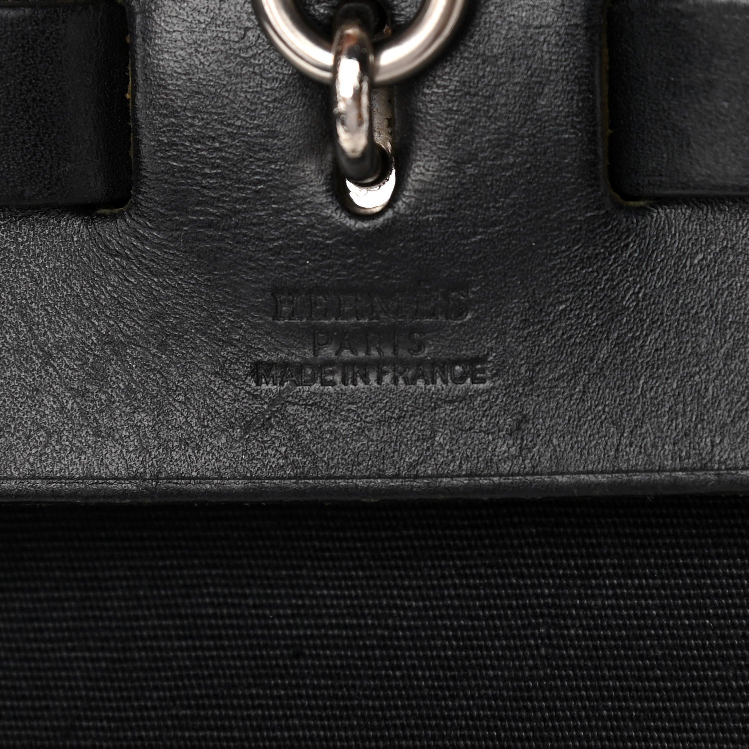 Hermes Toile Vache Calfskin Herbag 40 GM Black 6 of 17