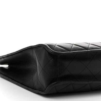 Chanel Caviar Quilted Sweet Vertical Shopping Tote Black 9 of 12