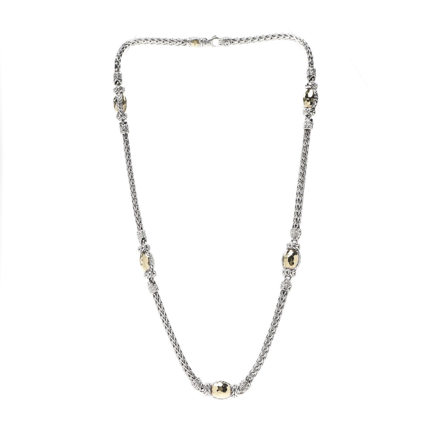 Sterling Silver 22K Yellow Gold Palu Station Necklace