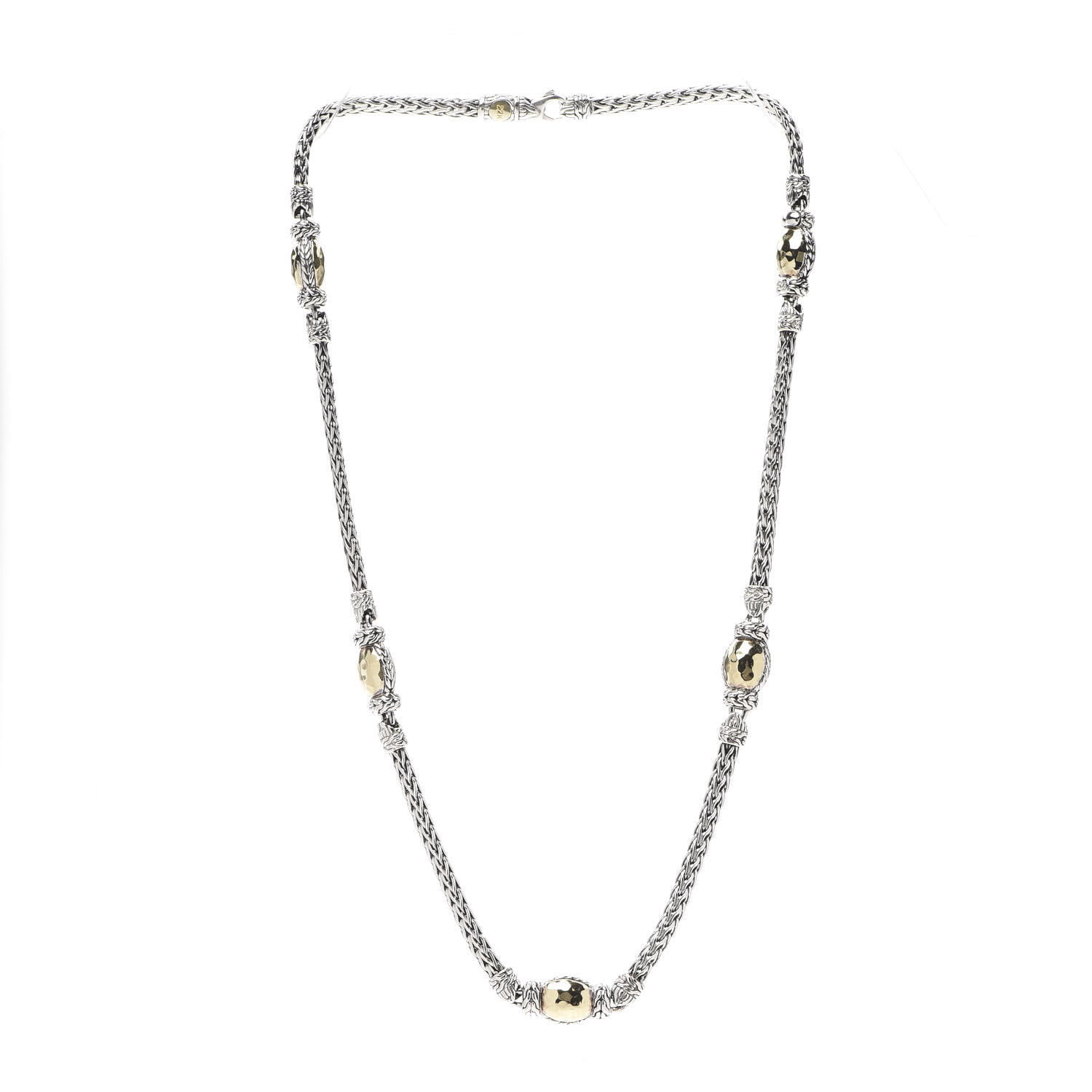 John Hardy Sterling Silver 22K Yellow Gold Palu Station Necklace 2 of 6