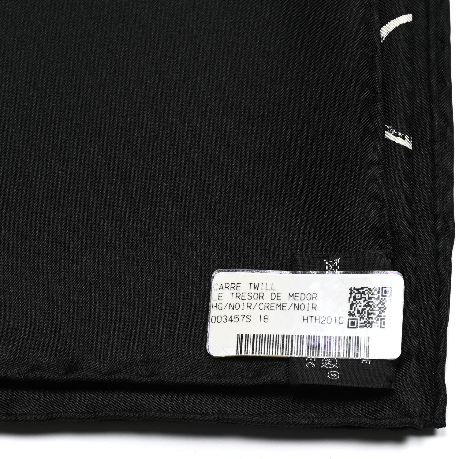 Hermes Silk Le Tresor De Medor Scarf 90 Black Creme 5 of 5