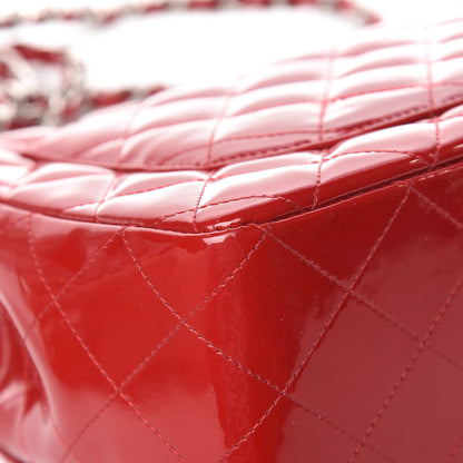 Chanel Patent Quilted Jumbo Single Flap Red 18 of 18