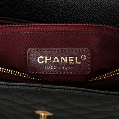 Chanel Caviar Quilted Medium Coco Handle Flap Black 6 of 12