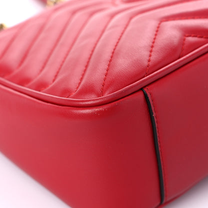 Gucci Calfskin Matelasse Small GG Marmont Shoulder Bag Hibiscus Red 11 of 17