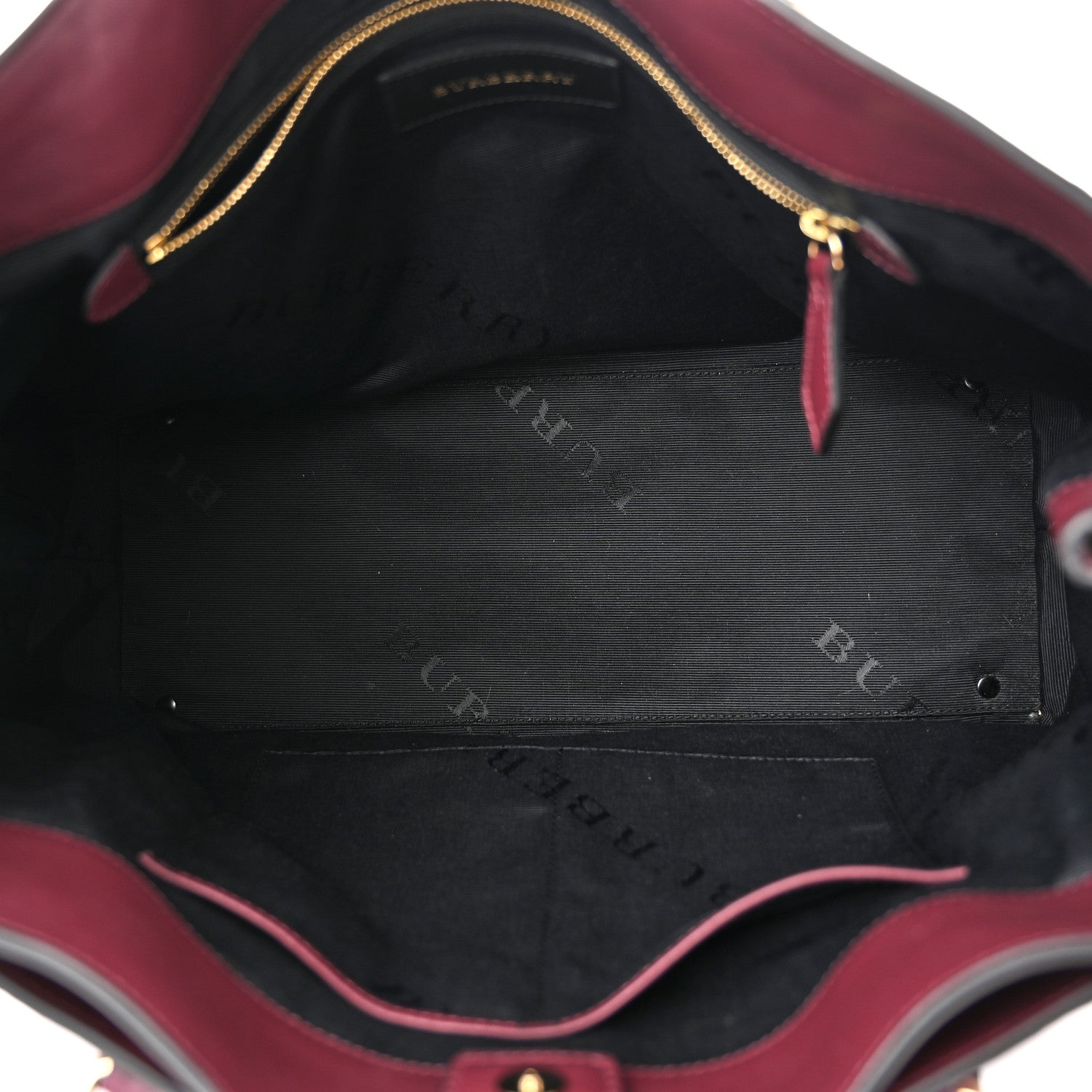 Burberry Heritage Grain Smooth Calfskin Large Clarborough Tote Damson Magenta 5 of 10