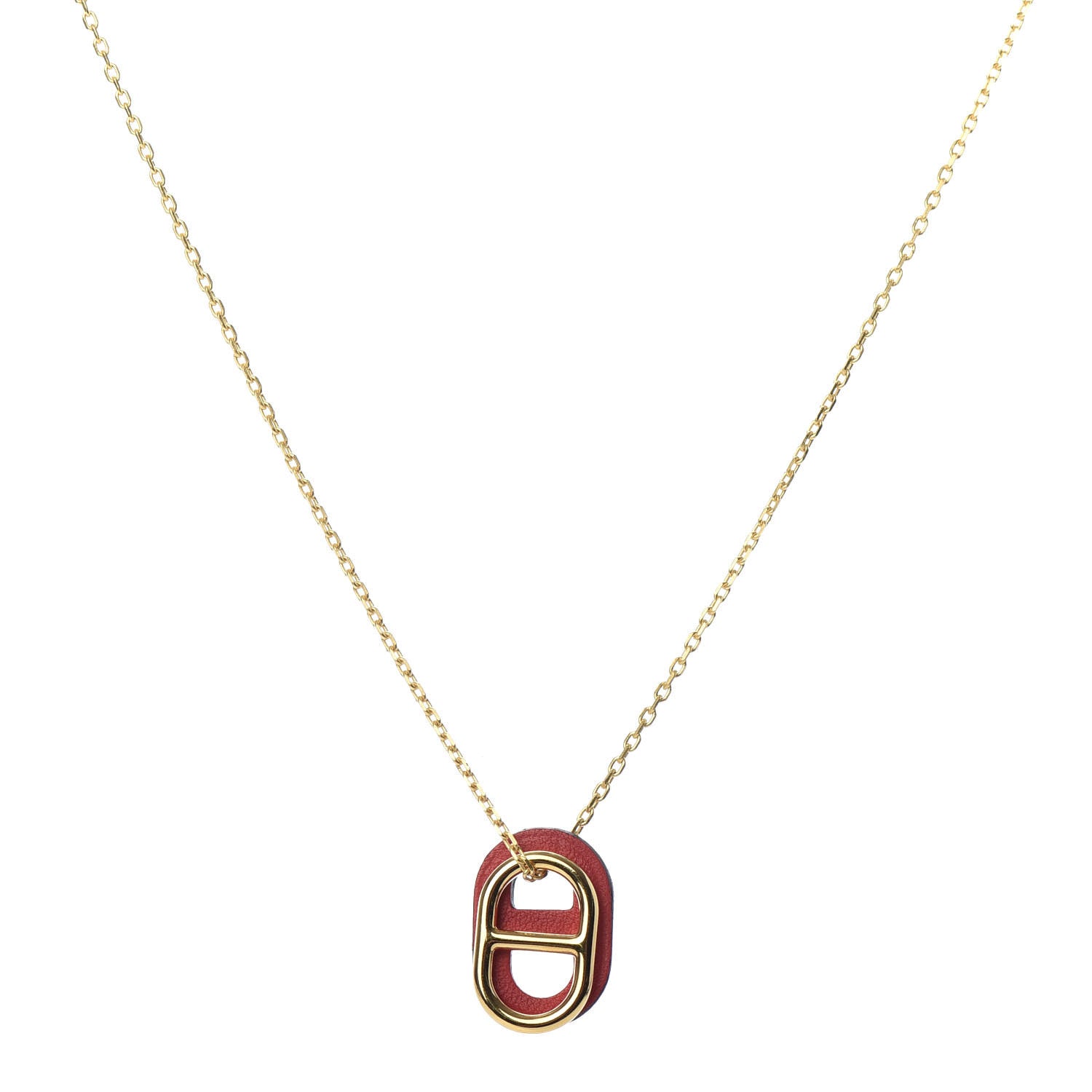 Hermes Swift O'Maillon Pendant Necklace Rose Mexico 1 of 7