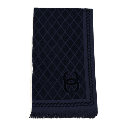 Chanel Terry Cotton CC Beach Towel Blue 1 of 5