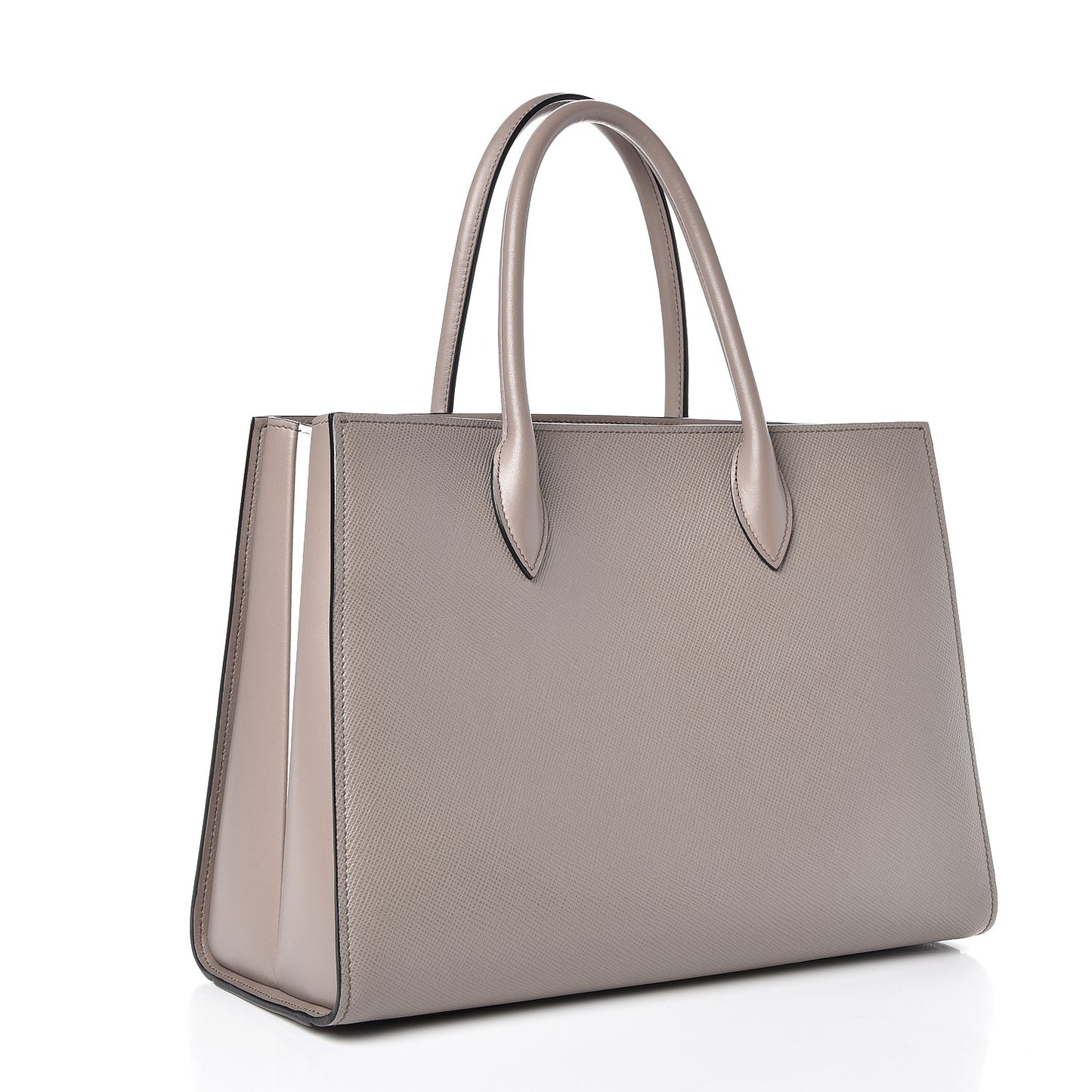 Saffiano Cuir Inverted Pleat Tote Argilla