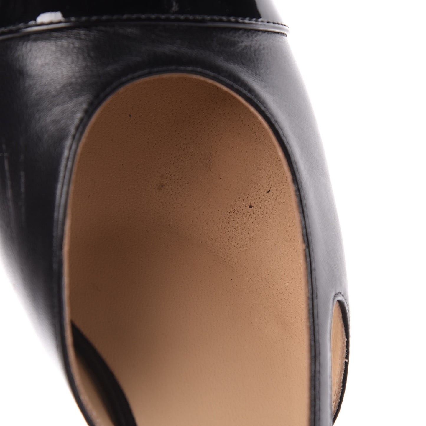 Lambskin Patent Cap Toe CC Slingback Sandals 38.5 Black