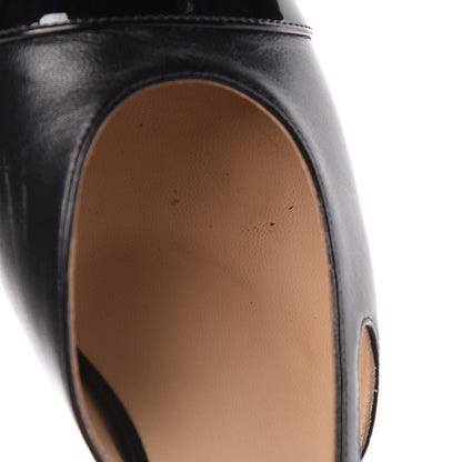 Chanel Lambskin Patent Cap Toe CC Slingback Sandals 38.5 Black 13 of 14