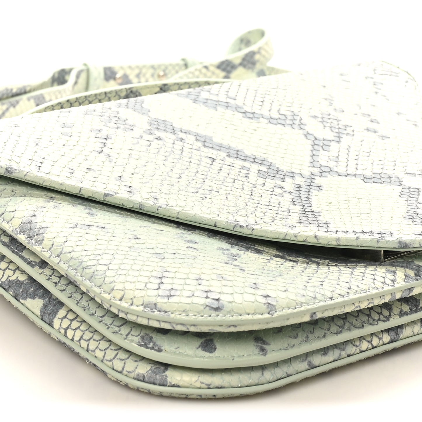 Snakeskin Mount Envelope Bag Green