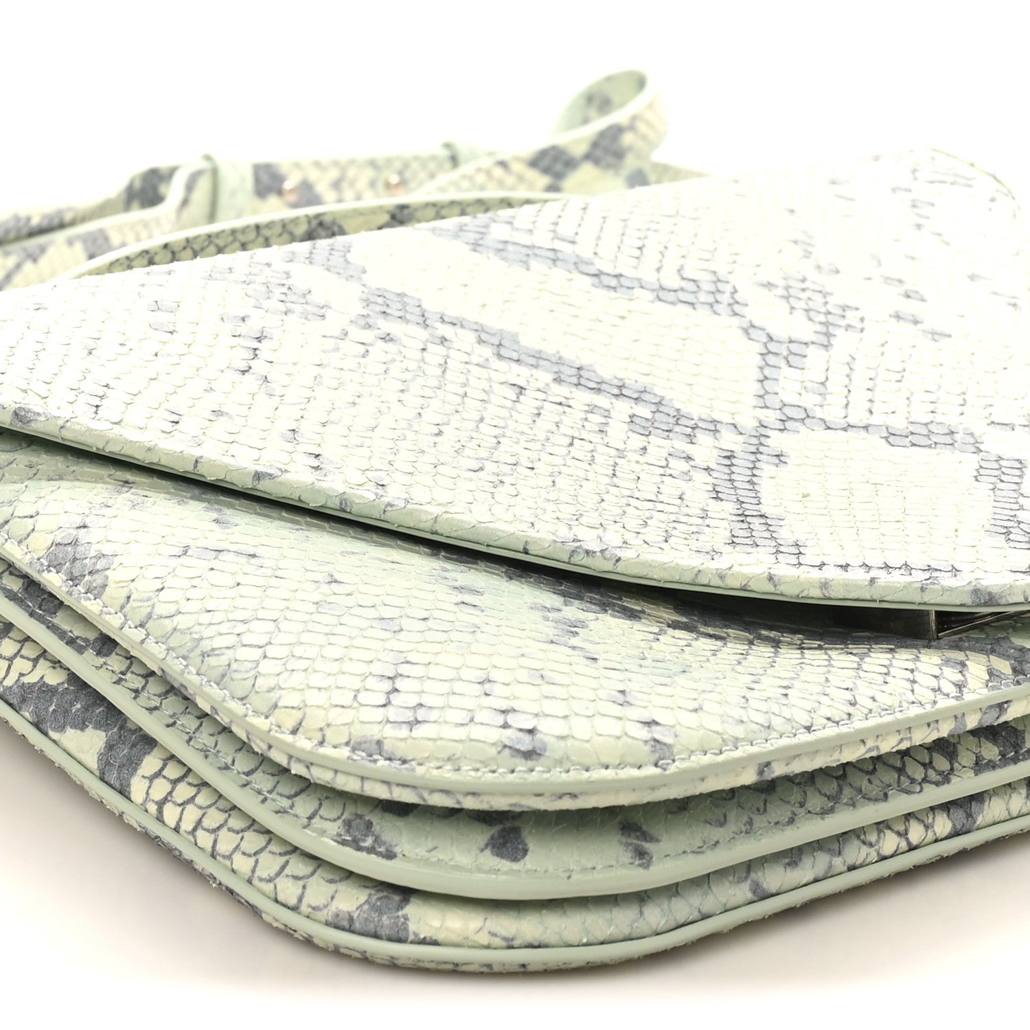 Bottega Veneta Snakeskin Mount Envelope Bag Green 8 of 9