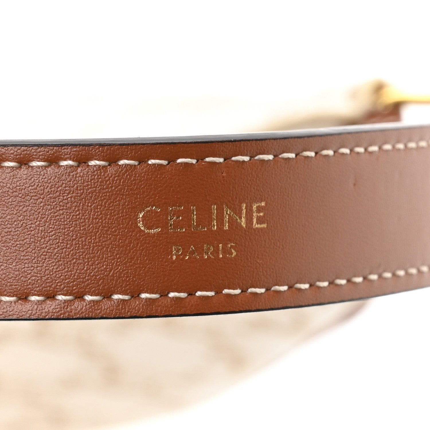 Celine Canvas Calfskin Ava Triomphe Shoulder Bag White 5 of 11
