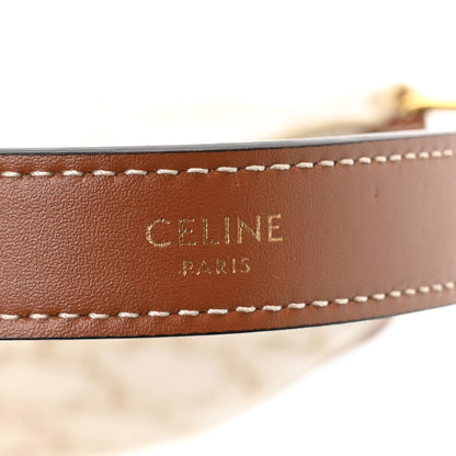 Celine Canvas Calfskin Ava Triomphe Shoulder Bag White 5 of 11