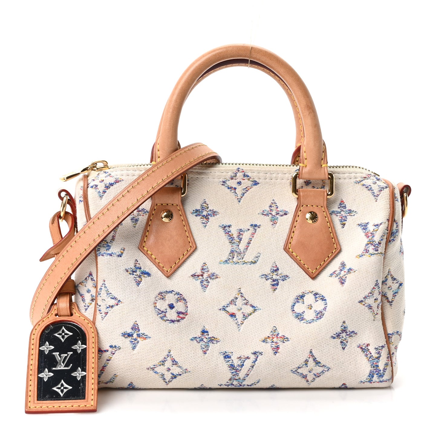 Monogram Jacquard Fabric Speedy Bandouliere 20 Multicolor Beige