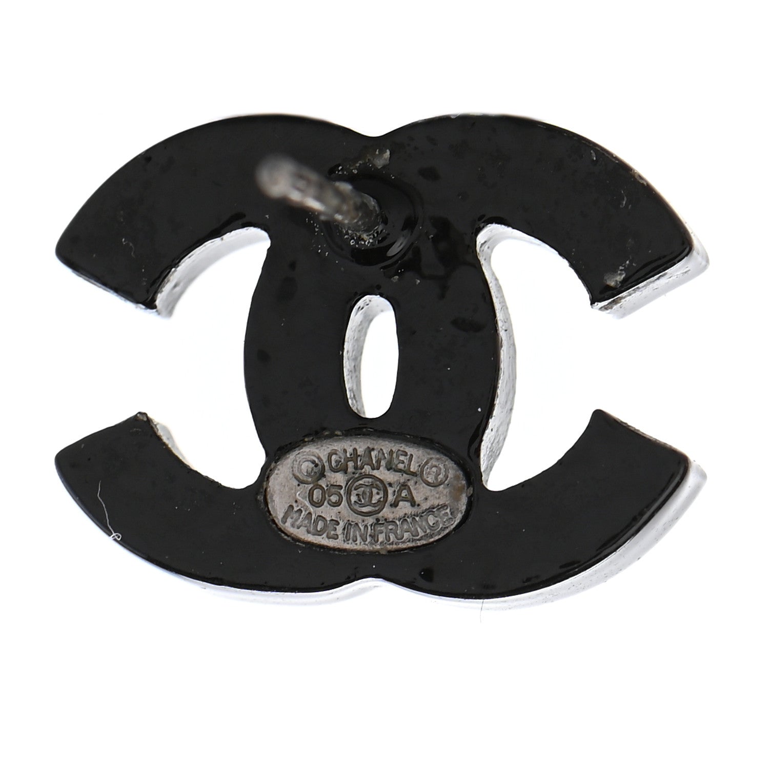 Chanel Resin Crystal CC Earrings Black 4 of 4