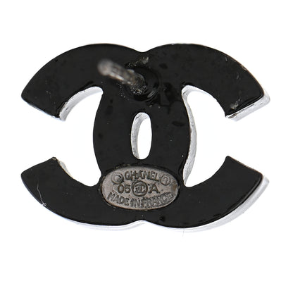 Chanel Resin Crystal CC Earrings Black 4 of 4