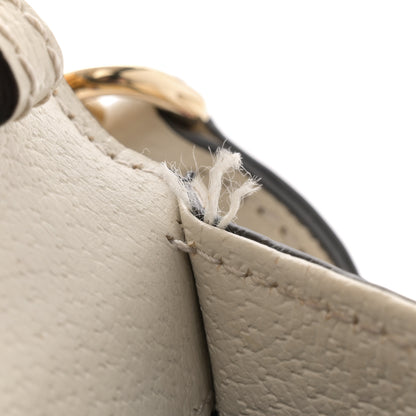 Gucci Textured Calfskin Bee Star Print Mini Sylvie Top Handle Bag Mystic White 11 of 12