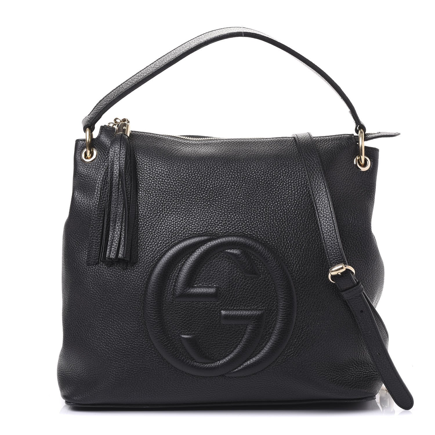 Gucci Pebbled Calfskin Large Soho Hobo Black 1 of 9