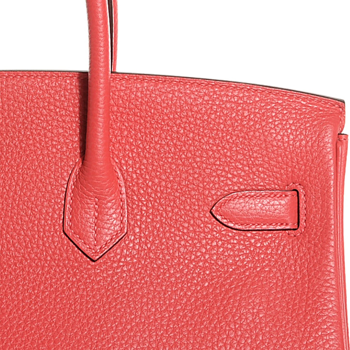 Taurillon Clemence Birkin 35 Rouge Pivoine