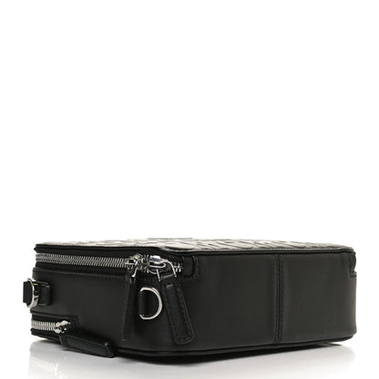 MCM Calfskin Logo Embossed Crossbody Black 4 of 11