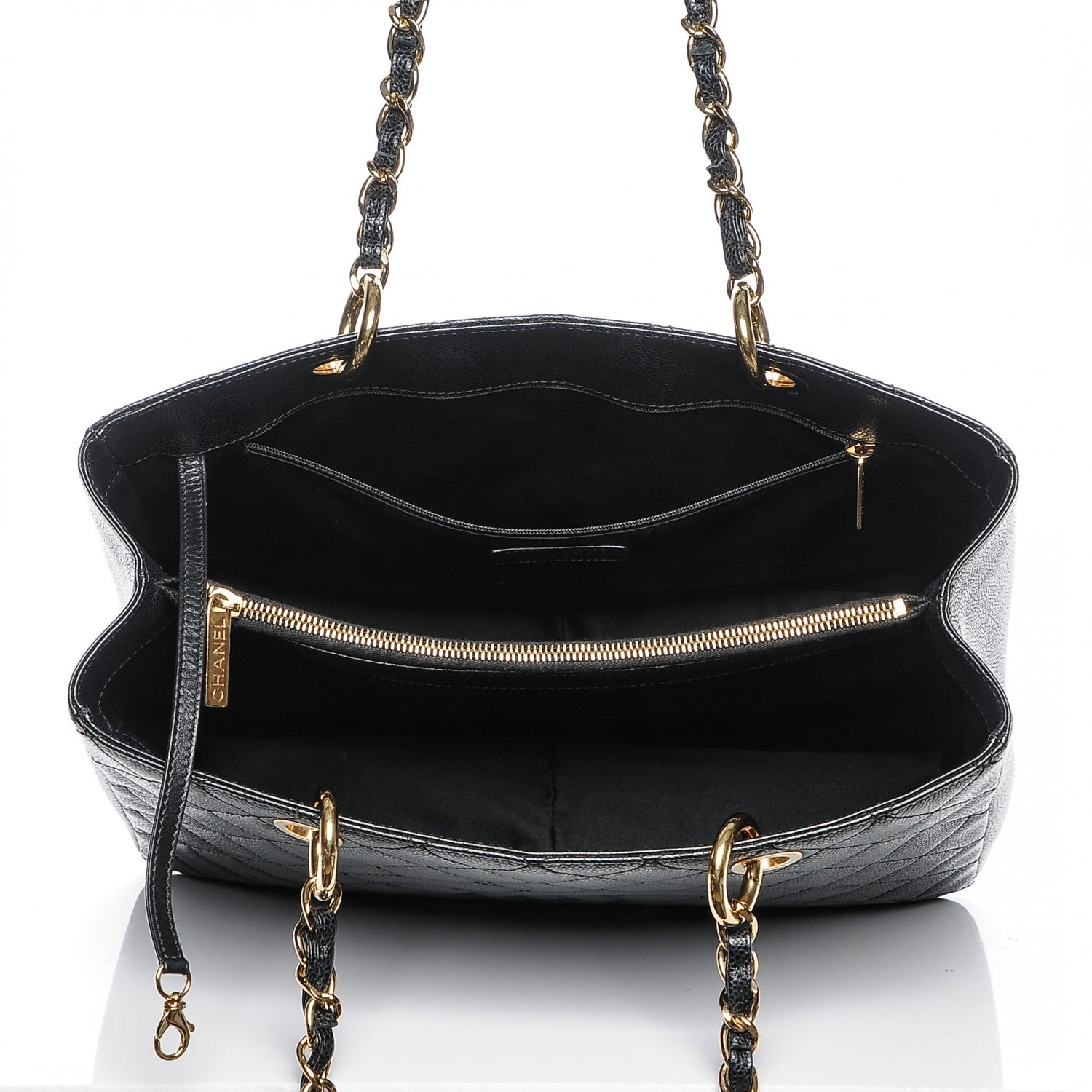 Chanel Caviar Quilted Grand Shopping Tote GST Black 5 of 7