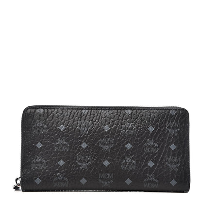 MCM Visetos Large Zip Around Wallet Black 1 of 9