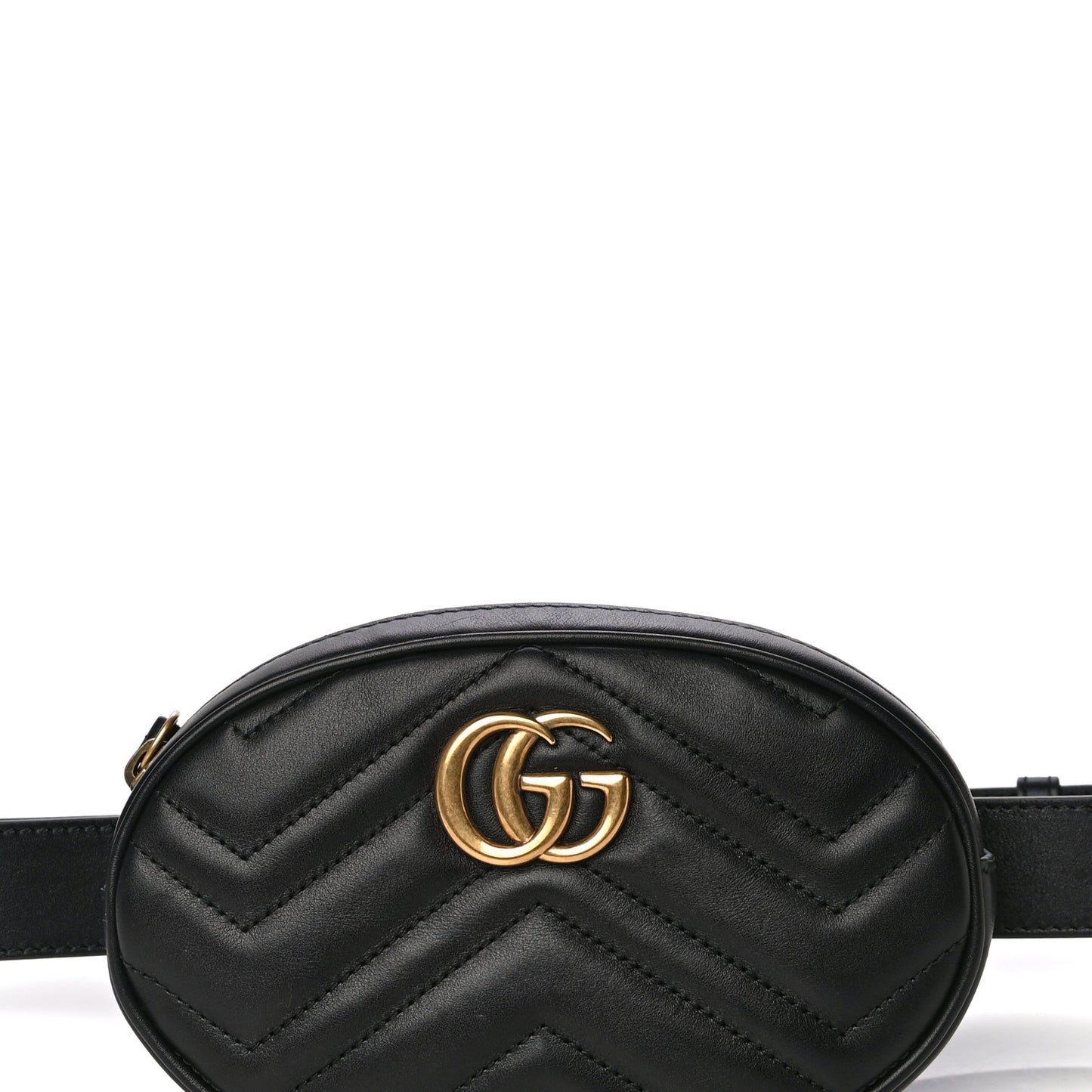 Calfskin Matelasse GG Marmont Belt Bag 75 30 Black