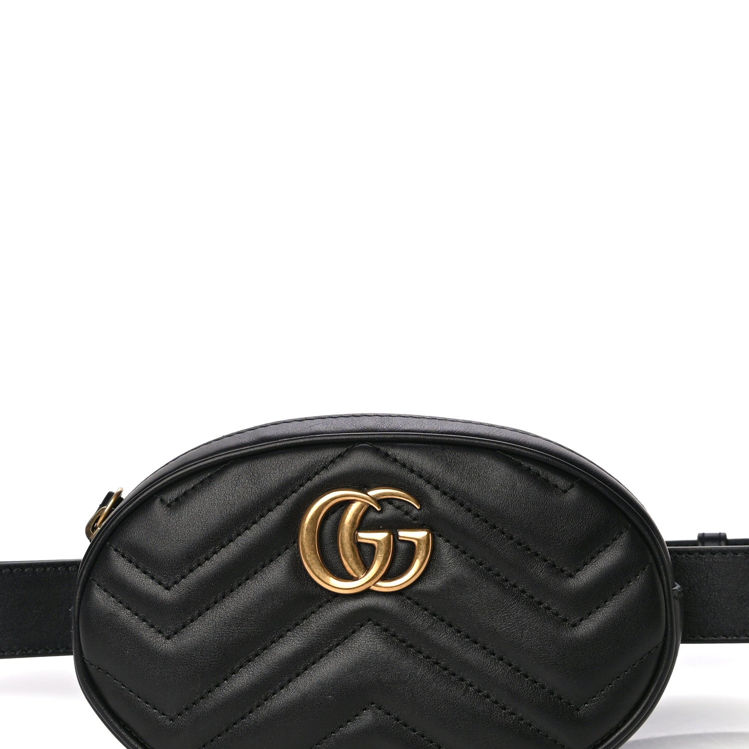 Gucci Calfskin Matelasse GG Marmont Belt Bag 75 30 Black 9 of 16