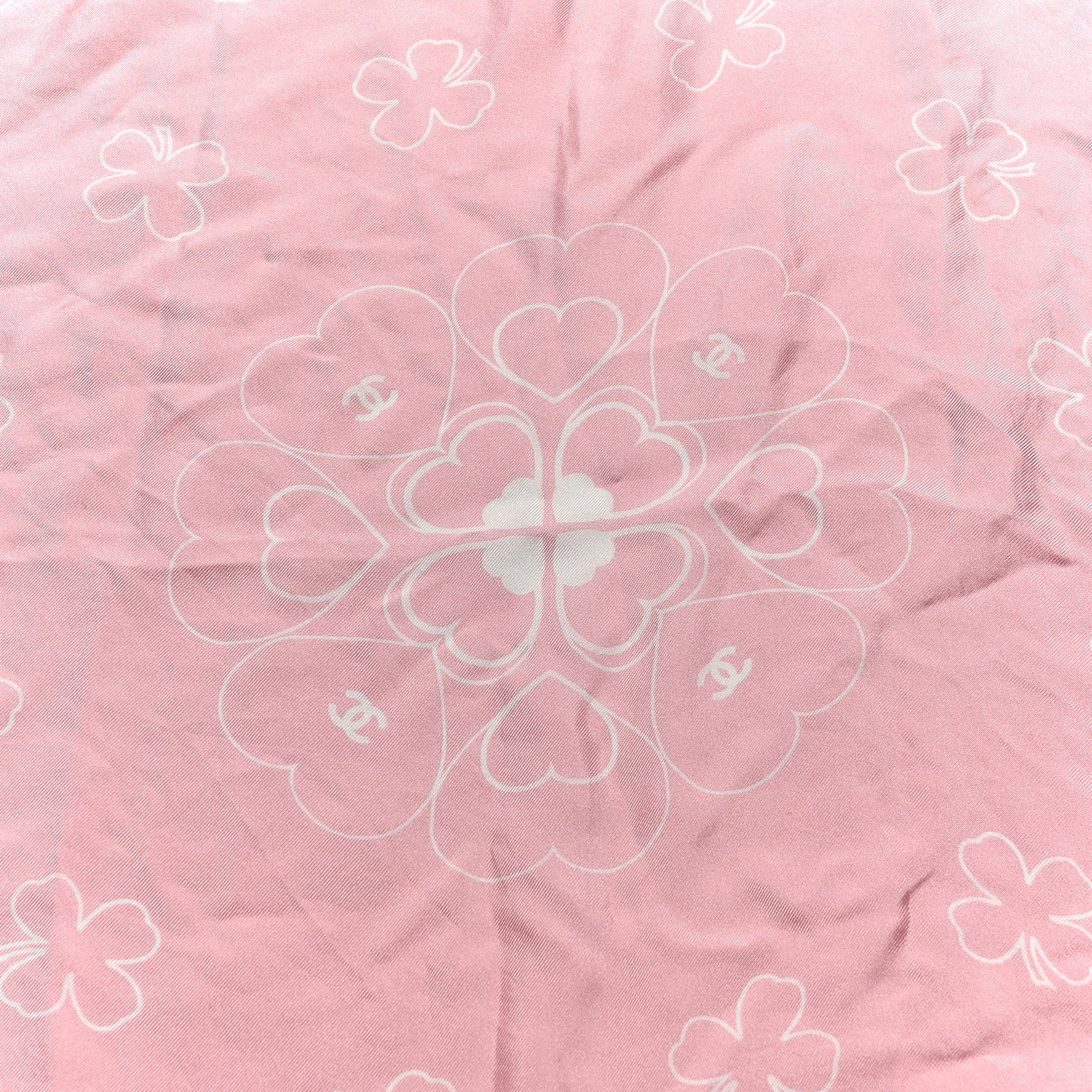 Chanel Silk CC Clover Scarf Pink 3 of 5