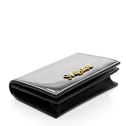 Saint Laurent Shiny Lambskin Logo Carre Zipped Card Case Black 4 of 7