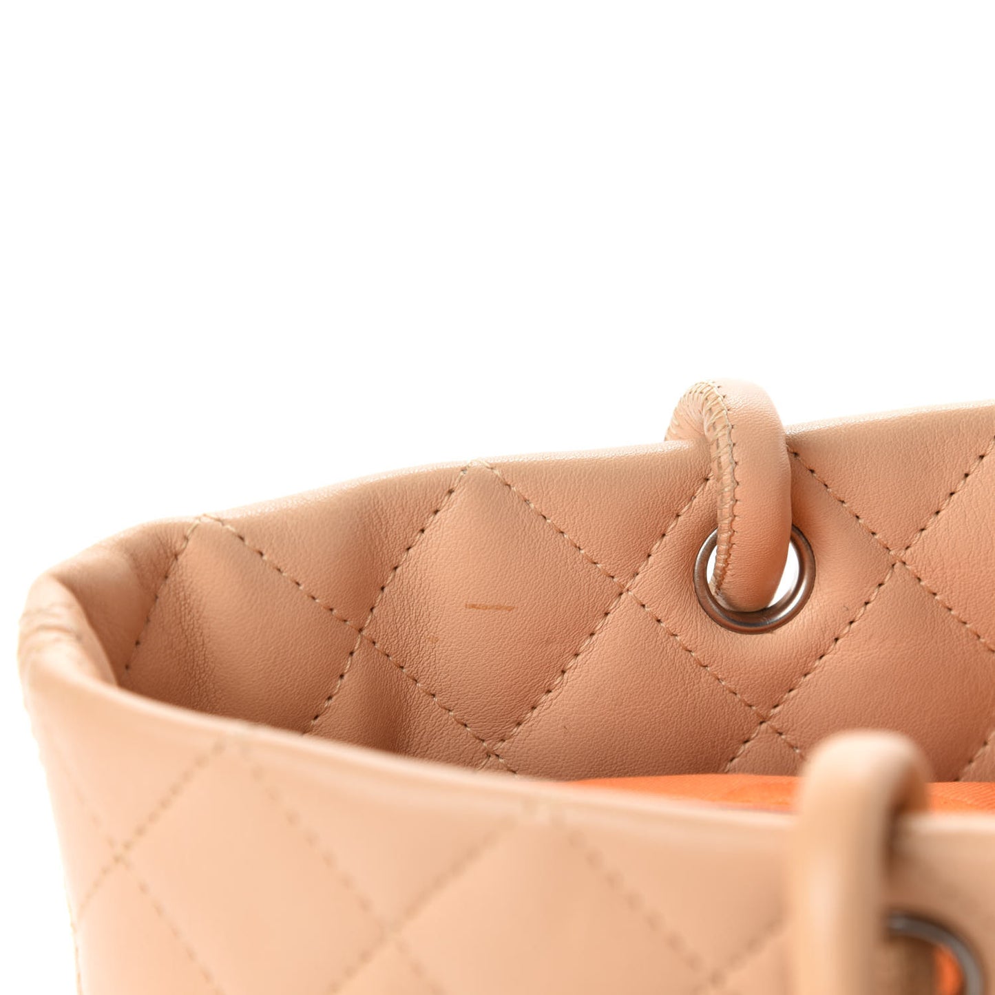 Calfskin Quilted Medium Cambon Tote Beige