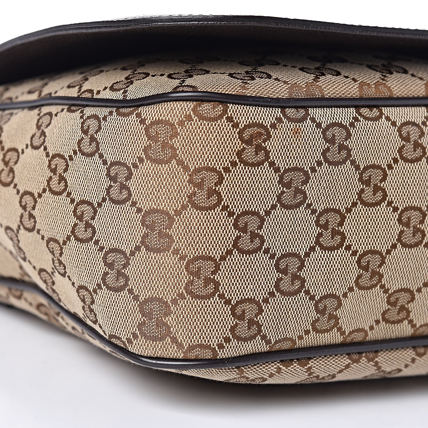 Gucci Monogram Large Flap Messenger Bag Beige Dark Brown 9 of 11
