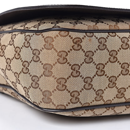 Gucci Monogram Large Flap Messenger Bag Beige Dark Brown 9 of 11